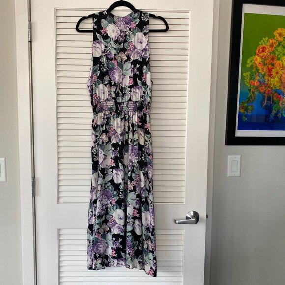 Vintage REO Originals Floral V-Neck Sleeveless Midi Dress, Size 6 - Picture 2 of 8